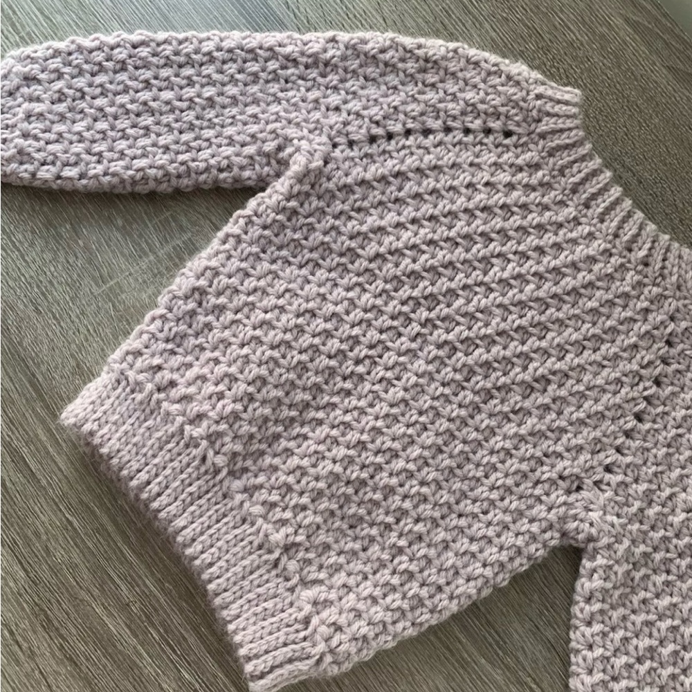 Cute Crochet Baby Pullover Sweater Size 3 months Handmade by Me  light purple